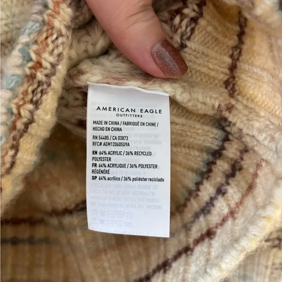 NWT American Eagle Women’s Waffle Knit Crewneck Sweater – Size Small - Picture 7 of 7